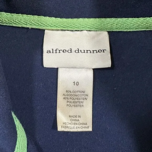 Alfred Dunner Navy Blue Quilted Zip-Up Vest - Size 10 - Picture 2 of 6